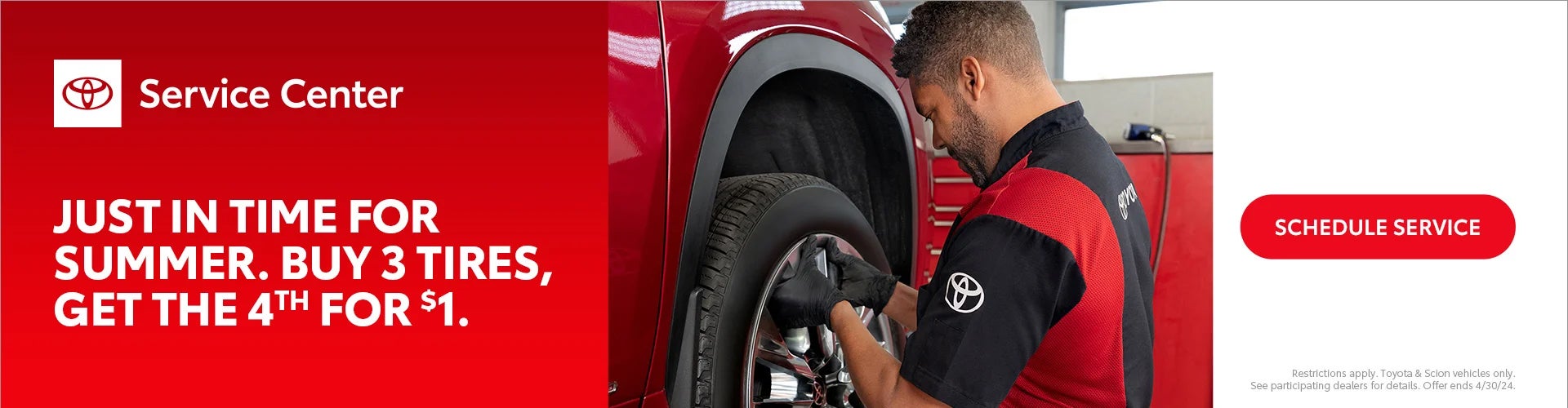 Buy 3 Tires, Get 1 for $1 @ Toyota Direct!